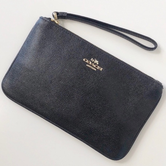 Coach Handbags - Coach Crossgrain Leather Wristlet in Black